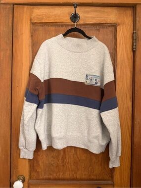 Parke mockneck Nostalgia patch with stripes L/XL